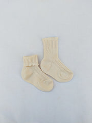 LUCIA NATURAL ~ Baby Socks. Organic Cotton. Undyed. unpacked