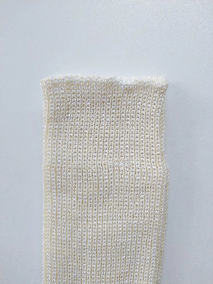 EMMA ~ Wool/Cotton/Hemp Sock. Natural. Undyed cuff
