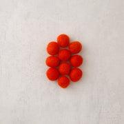18mm Orange felt beads