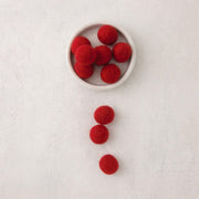 18mm red felted beads