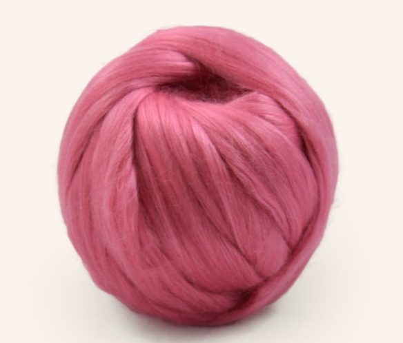50% merino and 50% mulberry silk in Fairy Tale pink colourway