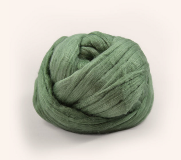 50% merino and 50% mulberry silk in Seagrass green colourway