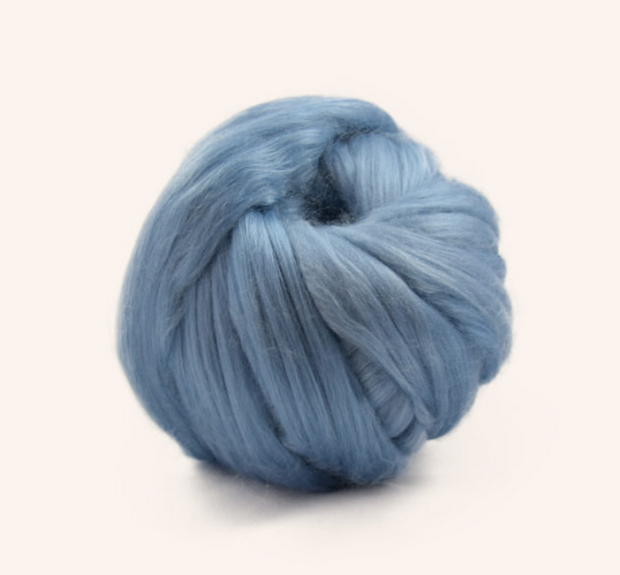 50% merino and 50% mulberry silk in Skies are blue colourway
