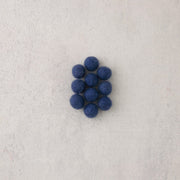 Dark blue felt beads
