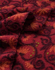 Flowerwalk red felted wool fabric