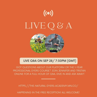 Live Q&A Saturday, Sept 28th 7.30pm (GMT)