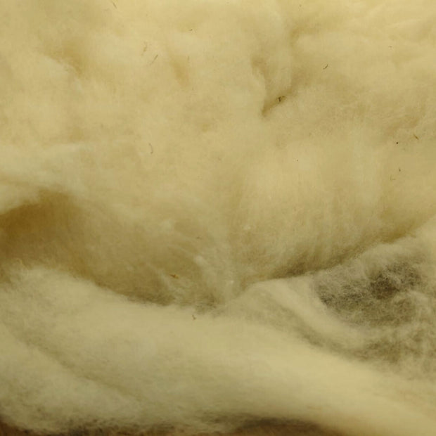 Close-up of beige wool fibers