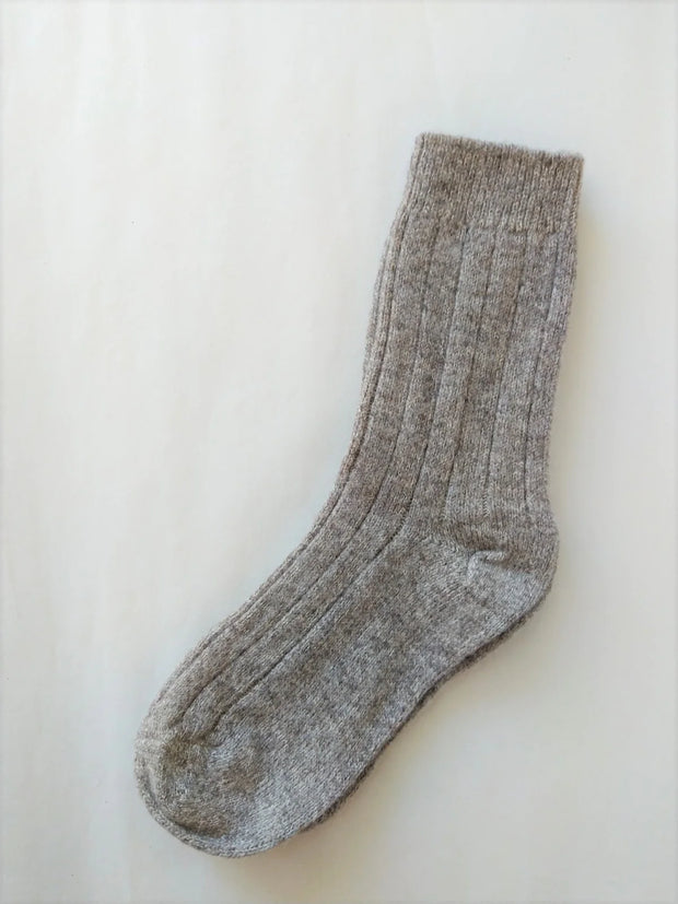 ANNA ~ Wool/Alpaca/Cotton/Hemp Sock. Natural. Undyed no label