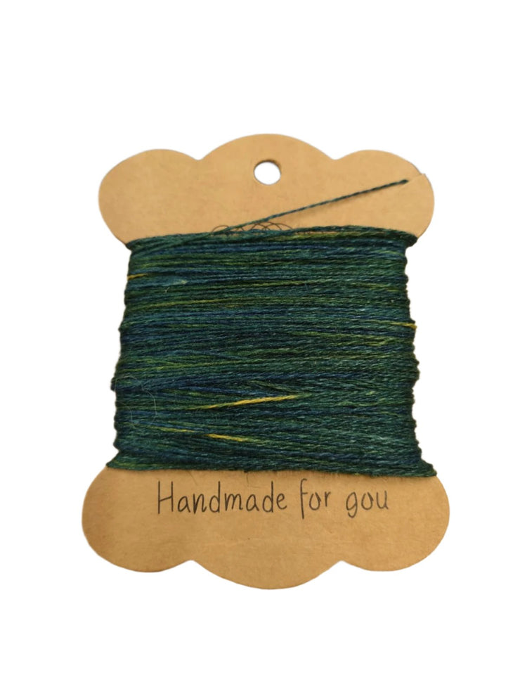 Naturally dyed Linen embroidery floss green