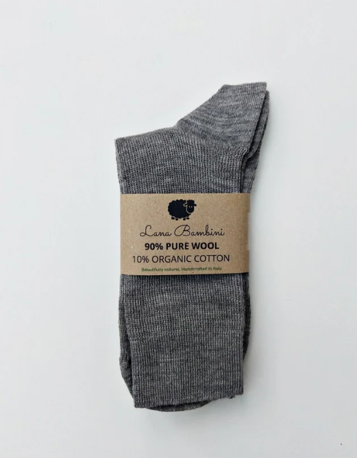 CHIARA ~ Wool Sock. Natural. Undyed. grey