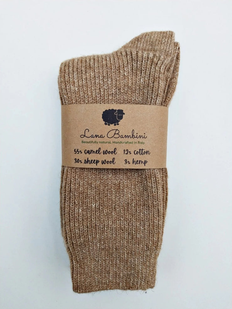 CAMELIA ~ Camel/Wool/Cotton/Hemp Sock. Natural. Undyed