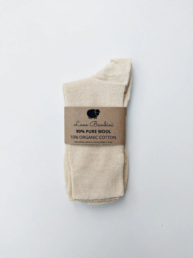 CHIARA ECRU~ Wool Sock. Natural. Undyed.