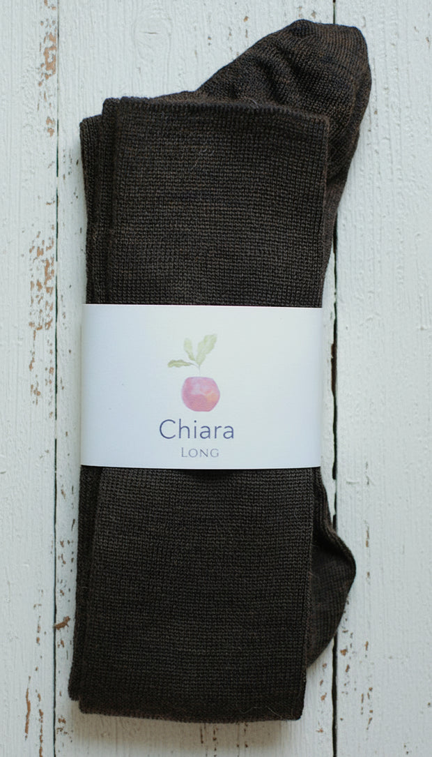 Wool & Cotton Sock <br / > CHIARA LONG  <br / > Undyed