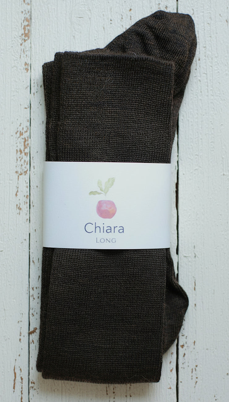 Wool & Cotton Sock <br / > CHIARA LONG  <br / > Undyed
