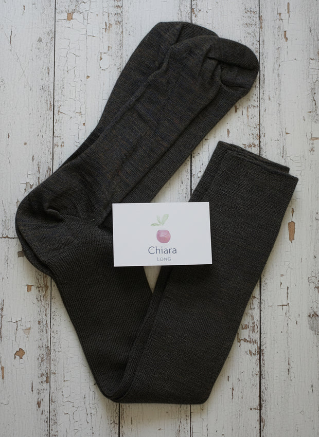 Wool & Cotton Sock <br / > CHIARA LONG  <br / > Undyed