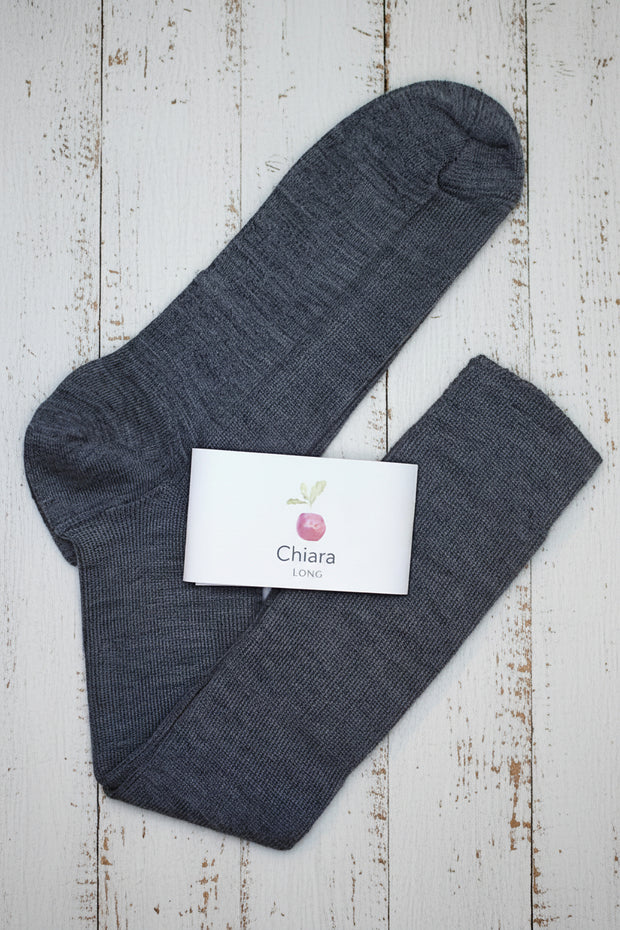 Wool & Cotton Sock <br / > CHIARA LONG  <br / > Undyed