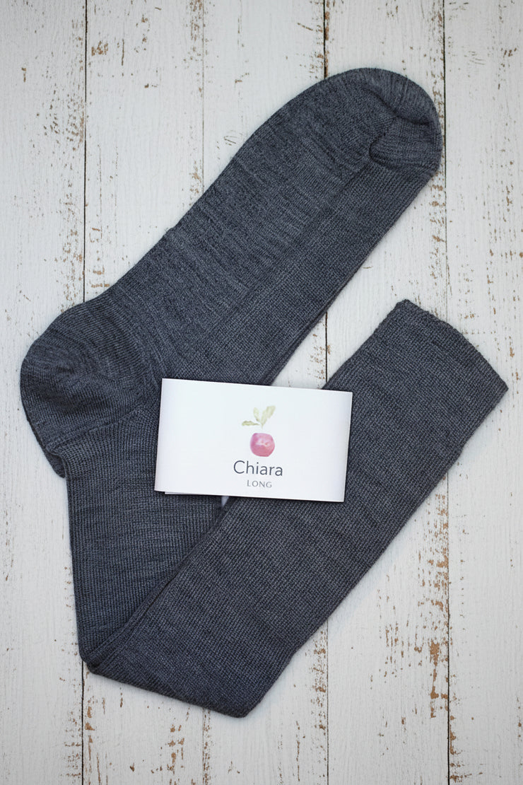 Wool & Cotton Sock <br / > CHIARA LONG  <br / > Undyed