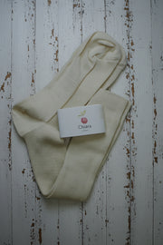 Wool & Cotton Sock <br / > CHIARA LONG  <br / > Undyed