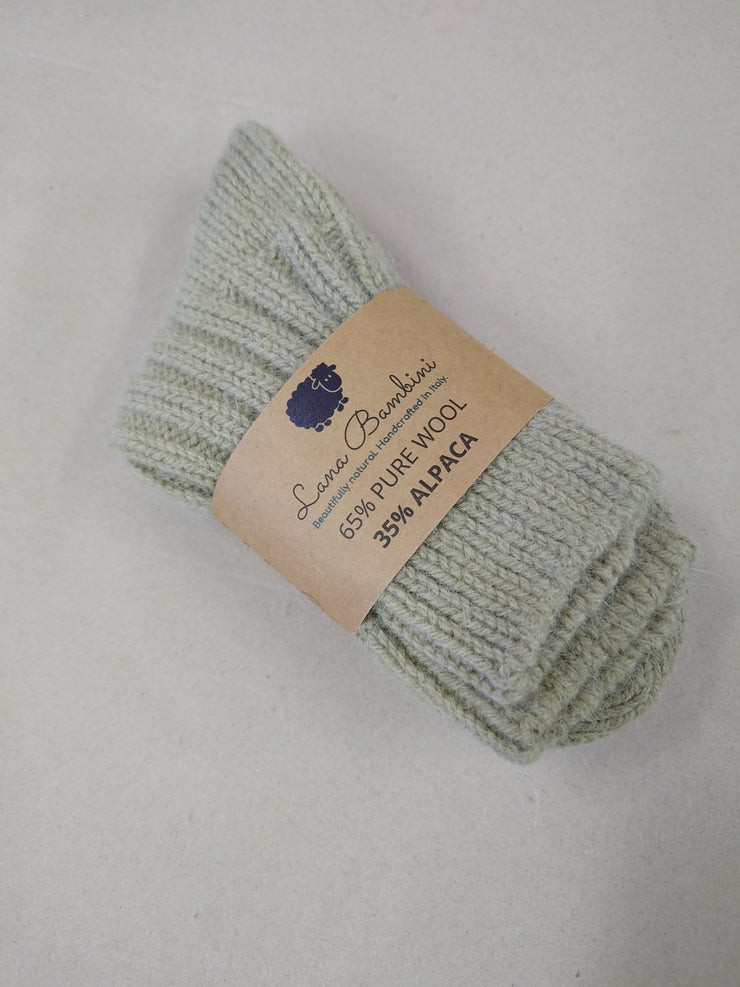 MARIA GREEN ~ Wool & Alpaca Sock. Naturally Dyed