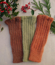 Hand warmers naturally dyed in 3 different colours