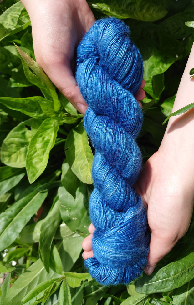 Síoda Gorm (Blue)~ Merino Silk yarn dyed with organic indigo