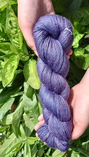 Síoda Corcra (purple)~ Merino Silk yarn dyed with organically grown cochineal bug &amp; organic Indigo