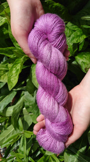 Síoda Criostail (Crystal)~ Merino Silk yarn dyed with organically grown cochineal bug