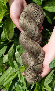 Síoda Gall darach (Oak Gall) ~ Merino Silk yarn dyed with Oak galls, Madder and organic buckthorn