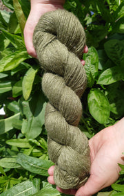 Lima Caonach (Moss) ~ Wool/Linen/Tussah Silk yarn dyed with organic sage