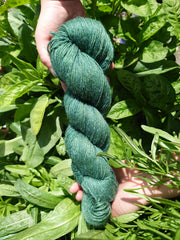 Lima Foraoise (forest) ~ Wool/Linen/Tussah Silk yarn dyed with organic sage &amp; indigo