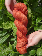 Lima Sionnach (Fox) ~ Wool/Linen/Tussah Silk yarn dyed with madder root