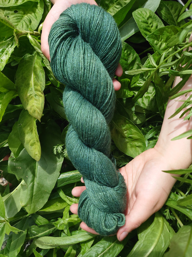 Turin Foraoise (forest) ~ Wool/Silk/Ramie yarn dyed with organic sage &amp; organic indigo