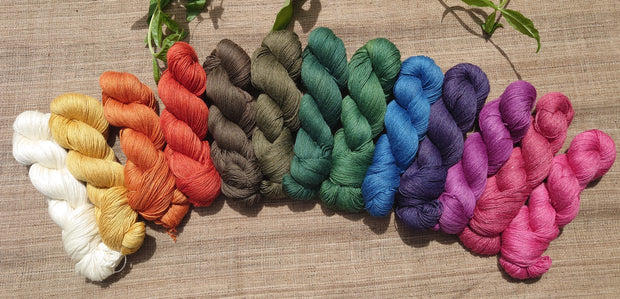 Turin ~ Wool/Silk/Ramie yarn naturally dyed 