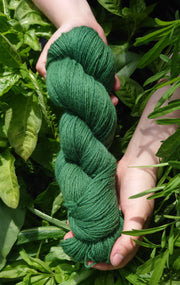 Olann Bhog Glean (glen)~ Wool yarn naturally dyed with organic indigo and organic birch leaves