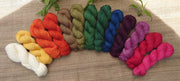 Olann Bhog wool yarn collection naturally dyed in 12 different shadesr