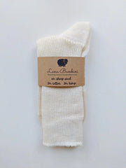 EMMA ~ Wool/Cotton/Hemp Sock. Natural. Undyed