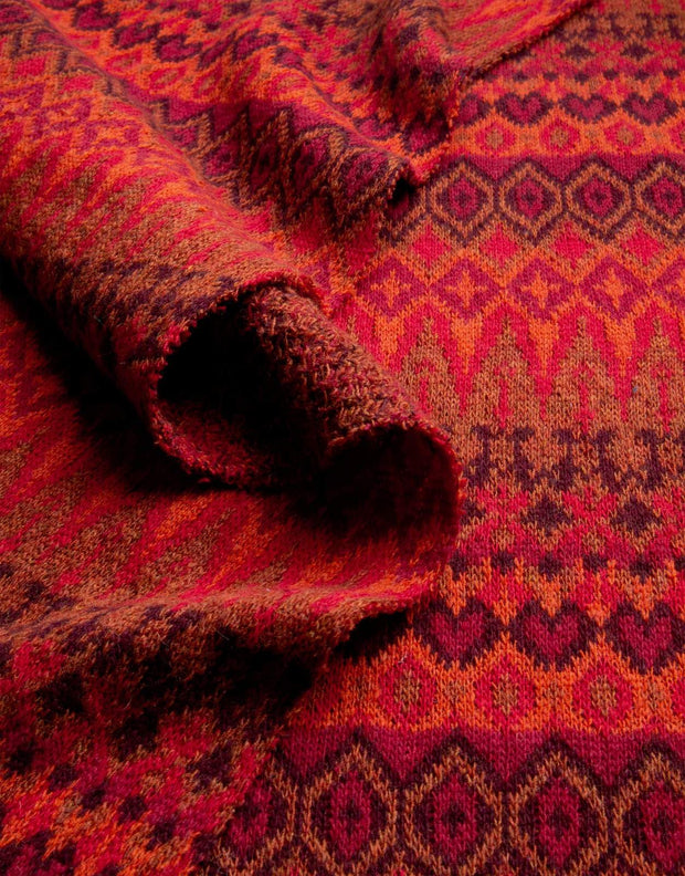 ERLANDI FIRE ~ Jacquard knitted merino fabric