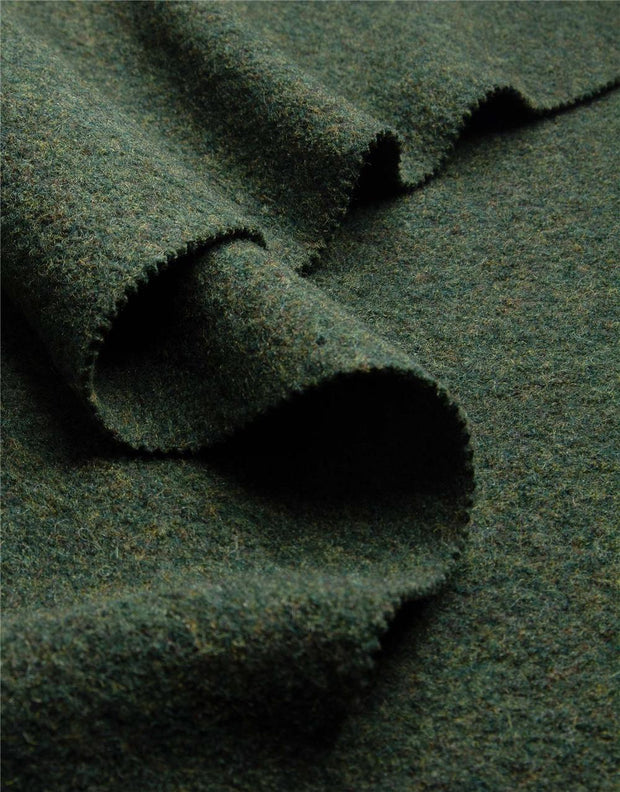 Green folded over woolwalk fabric
