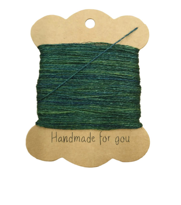 Naturally dyed Linen embroidery floss green