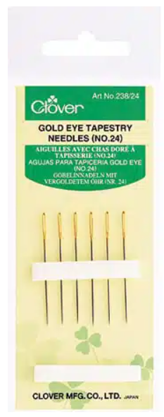 Gold Eye Needles (No. 24)~ Tapestry needles, shorter needles with larger eyes for thicker cotton thread