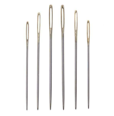 Gold Eye Needles (No. 24)~ Tapestry needles, shorter needles with larger eyes for thicker cotton thread