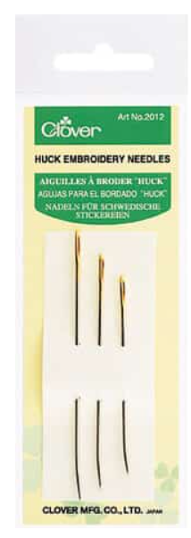 HUCK NEEDLES LONG ~ Swedish Embroidery needles, longer sturdy needles with larger eyes for thicker cotton thread