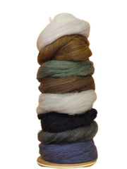 EUROPEAN MERINO WOOL ~ Small farm production, Europe only productions, dyed to high oekotext standards in Switzerland.

There are 8 colours in this collection: Indigo Mix, Dark Mix, Silver Mix, Coal Mix, Earth Blend, Bronze Blend, Grey Mix, Fir Mix