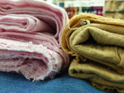 naturally dyed organic bubble fabric
