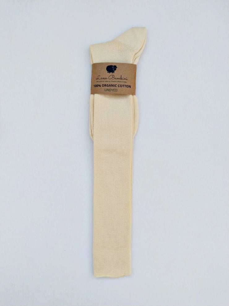 LAURA ECRU LONG socks ~ Organic Cotton. Natural. Undyed.
