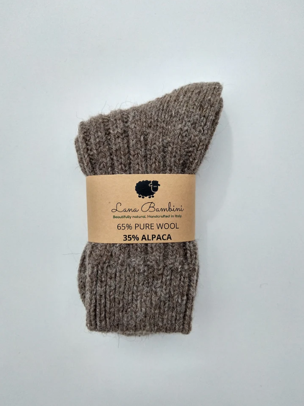 MARIA ~ Wool & Alpaca Sock. Natural. Undyed. brown