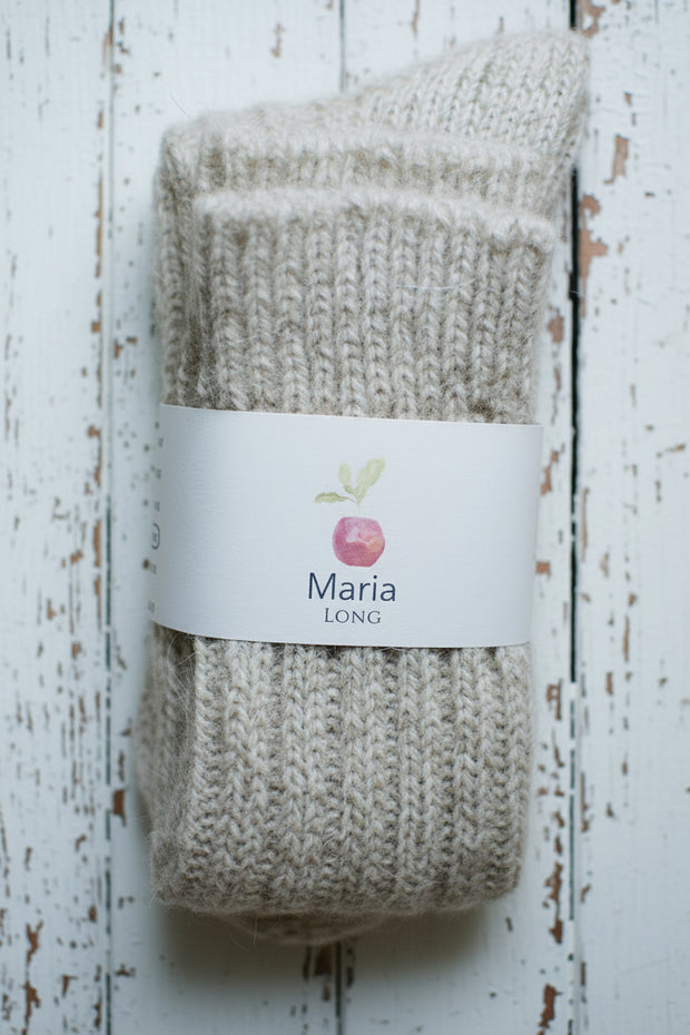 Alpaca Wool Socks  <br / > MARIA LONG  <br / > Undyed