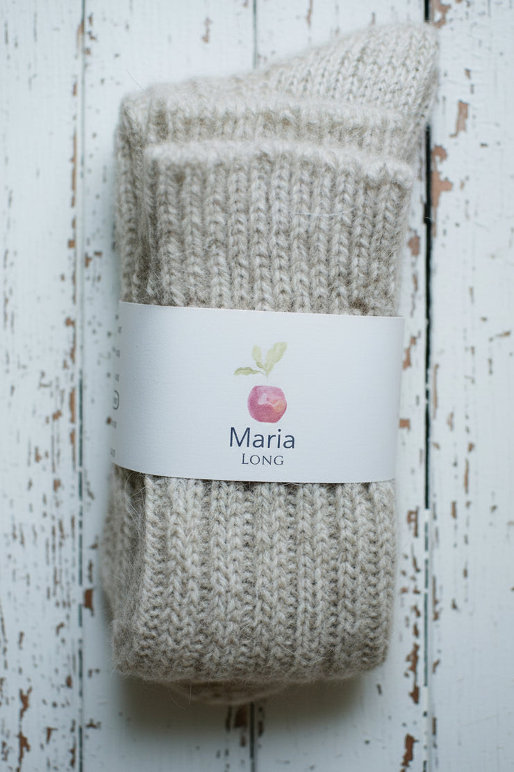 Alpaca Wool Socks  <br / > MARIA LONG  <br / > Undyed