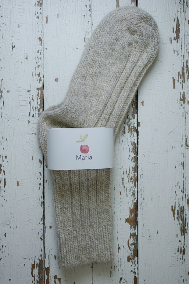 Alpaca Wool Socks  <br / > MARIA  <br / > Undyed