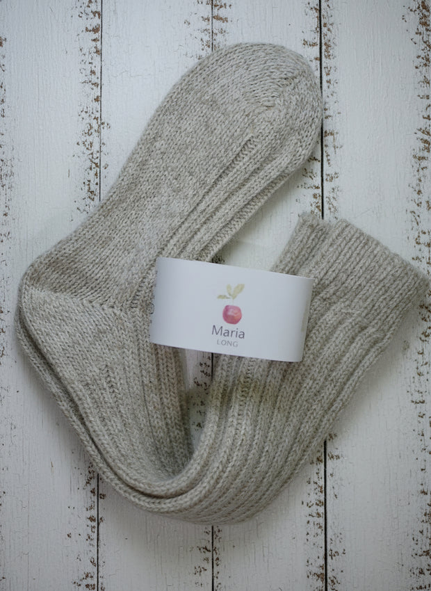 Alpaca Wool Socks  <br / > MARIA LONG  <br / > Undyed